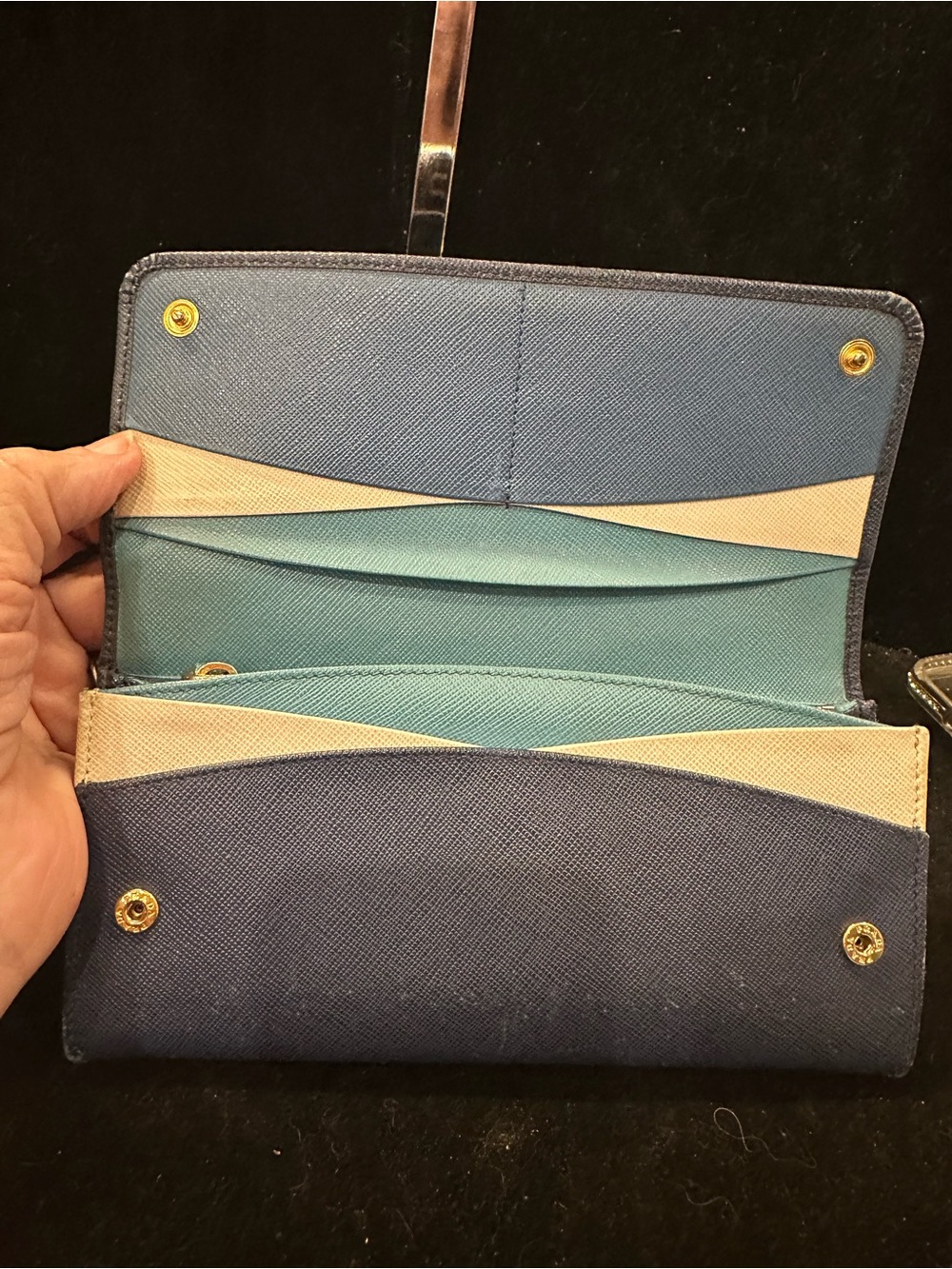 Prada #241 Saffiano Multicolor Continental Flap Wallet